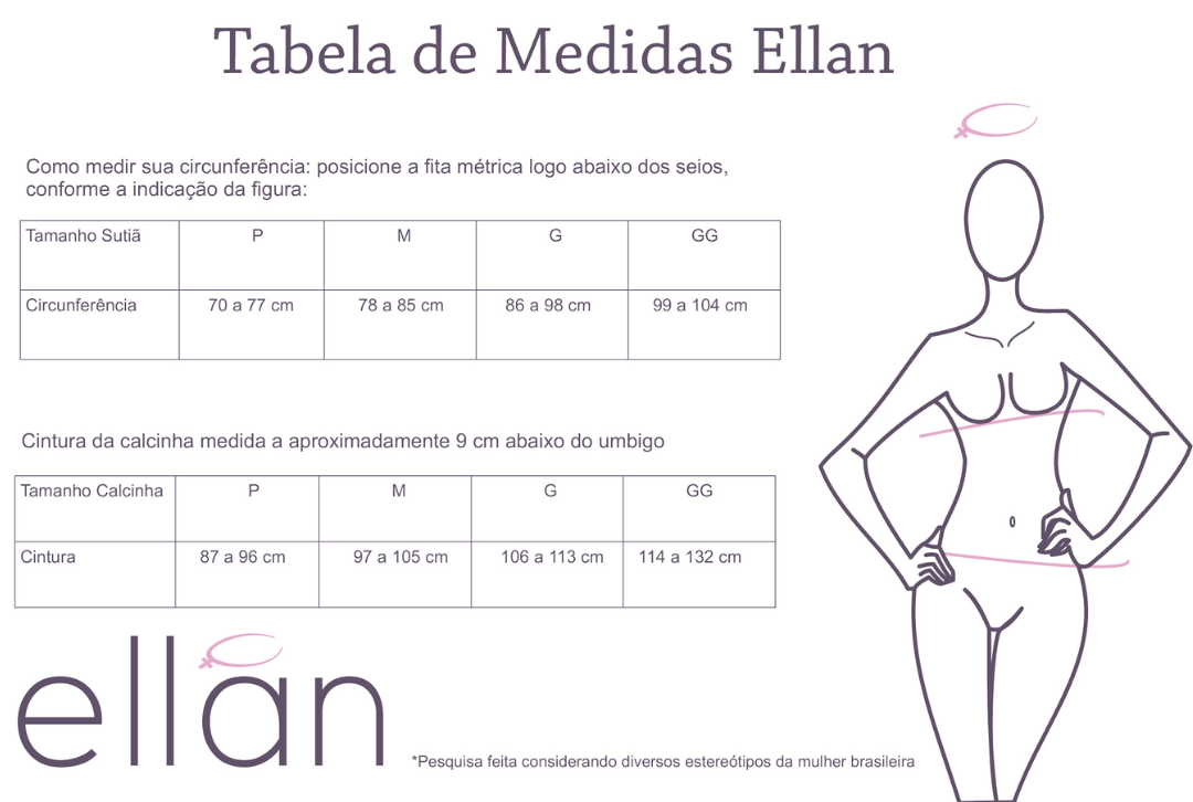 Tabela de Medidas Ellan